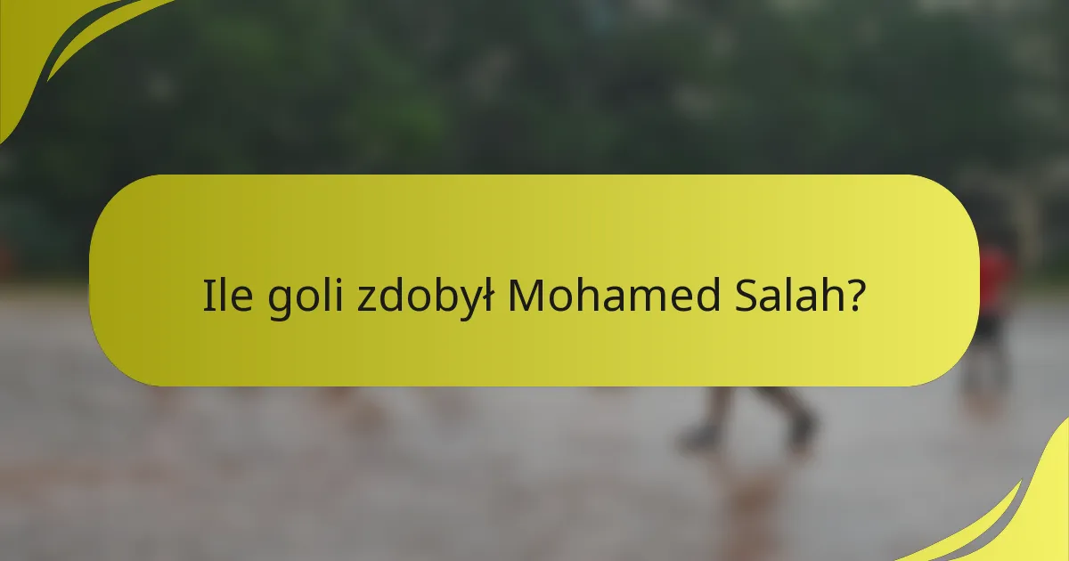 Ile goli zdobył Mohamed Salah?