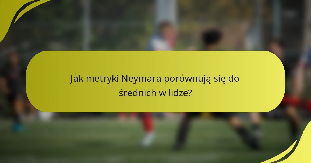 Jak metryki Neymara porównują się do średnich w lidze?